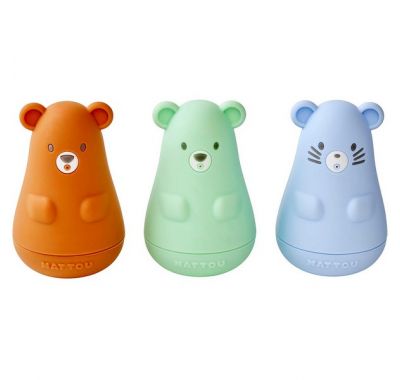 Σετ παιχνίδια μπάνιου από σιλικόνη Nattou πορτοκαλί/μπλε/μέντα στο Bebe Maison