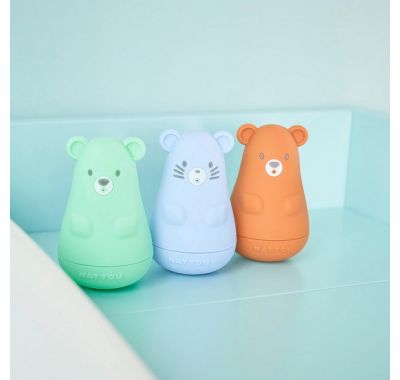 Σετ παιχνίδια μπάνιου από σιλικόνη Nattou πορτοκαλί/μπλε/μέντα στο Bebe Maison