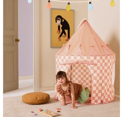 Σκηνή παιχνιδιού Kids Concept Star ροδακινί καρό στο Bebe Maison