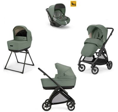 Πολυκαρότσι 3 σε 1 Inglesina Electa Quattro Murray green με σκελετό Total Black στο Bebe Maison