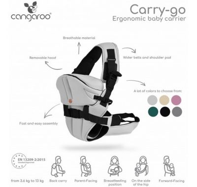 Μάρσιπος Cangaroo Carry Go Dark Grey στο Bebe Maison