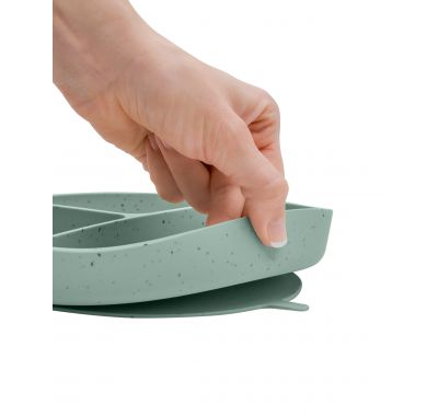 Πιάτο Kikka Boo με χωρίσματα και βάση με βεντούζα Platinum Silicone Sage στο Bebe Maison