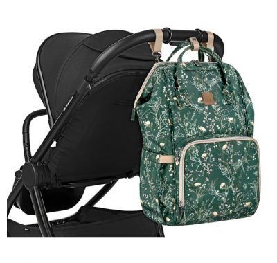 Τσάντα αλλαξιέρα / σακίδιο πλάτης Kikka Boo Siena Luxe Secret Garden Deep Green στο Bebe Maison