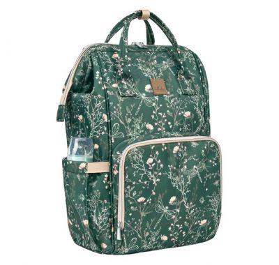 Τσάντα αλλαξιέρα / σακίδιο πλάτης Kikka Boo Siena Luxe Secret Garden Deep Green στο Bebe Maison