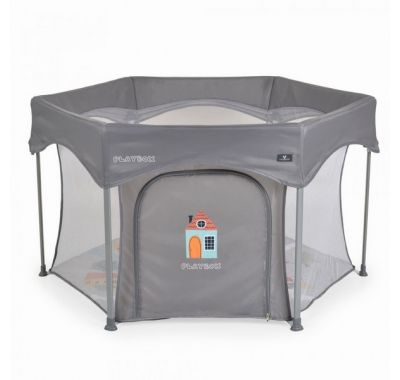 Παρκοκρέβατο πολύγωνο Cangaroo Playbox grey στο Bebe Maison