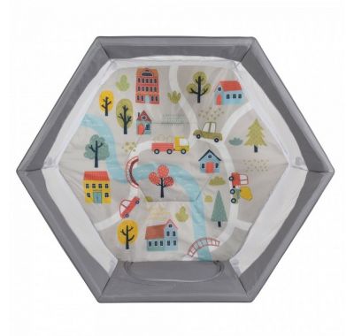 Παρκοκρέβατο πολύγωνο Cangaroo Playbox grey στο Bebe Maison
