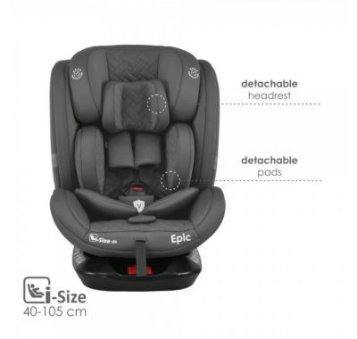 Παιδικό κάθισμα αυτοκινήτου Bebe Stars i-Size 40-150 εκ. Epic Isofix 360° Smoked Grey στο Bebe Maison