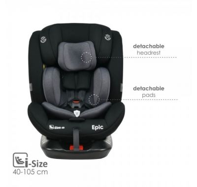 Παιδικό κάθισμα αυτοκινήτου Bebe Stars i-Size 40-150 εκ. Epic Isofix 360° Black στο Bebe Maison