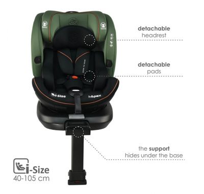 Κάθισμα Αυτοκινήτου Bebe Stars i-Apex i-Size 360° Green 916-176 στο Bebe Maison