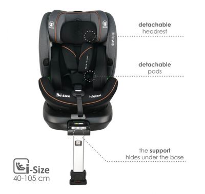 Κάθισμα Αυτοκινήτου Bebe Stars i-Apex i-Size 360° Grey 916-186 στο Bebe Maison