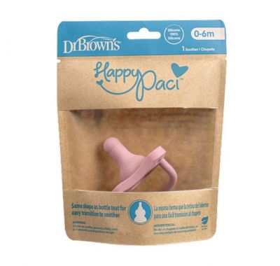 Πιπίλα Dr Brown όλο σιλικόνη ροζ 0+ στο Bebe Maison