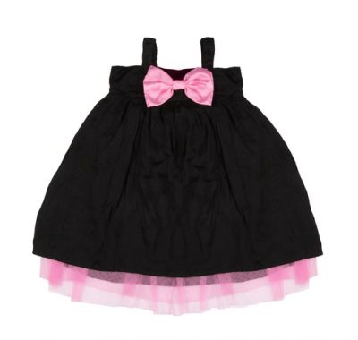 Παιδικό φόρεμα The Tiny Universe “Tiny Shoulders Dress” Black & Pink στο Bebe Maison