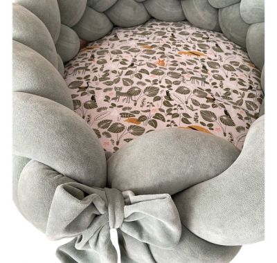 Βρεφική φωλιά με αποσπώμενη πλεξούδα προστασίας 2,4 μ Catriss Minty Jungle στο Bebe Maison