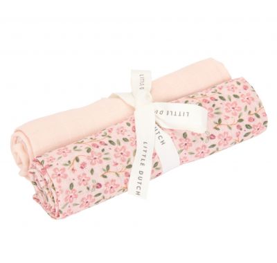Σετ 2 πανάκια αγκαλιάς Little Dutch από μουσελίνα Fairy Floral / Blossom 70x70 στο Bebe Maison