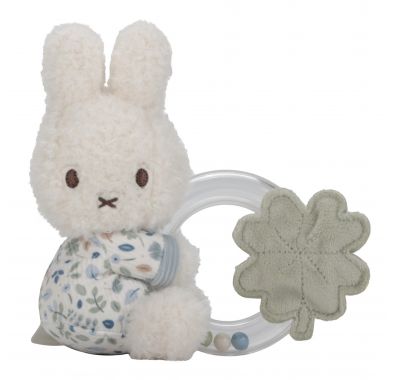 Υφασμάτινη κουδουνίστρα με κρίκο Little Dutch  Miffy - Lucky Leaves στο Bebe Maison