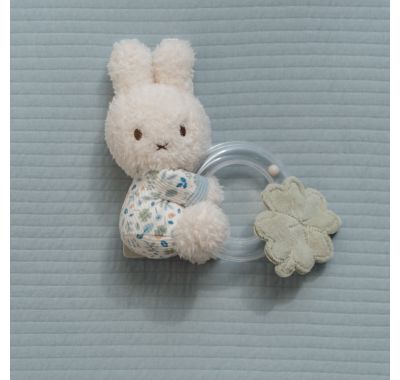 Υφασμάτινη κουδουνίστρα με κρίκο Little Dutch  Miffy - Lucky Leaves στο Bebe Maison