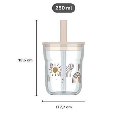 Παιδικό ποτήρι με καλαμάκι Little Dutch Mio 250 ml - Forest Friends στο Bebe Maison