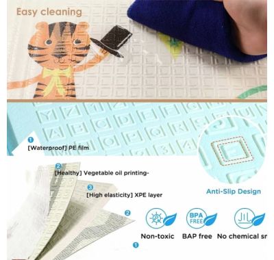 Χαλάκι δραστηριοτήτων Bebe Stars διπλής όψης εξάγωνο 135x135x1 100-504 στο Bebe Maison