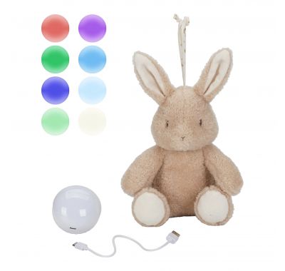 Υφασμάτινο κουνελάκι Little Dutch με φωτισμό, λευκούς ήχους & μουσική - επαναφορτιζόμενο στο Bebe Maison