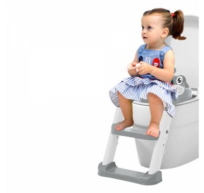 Κάθισμα τουαλέτας Bebe Stars  με σκαλοπάτια Frog Grey στο Bebe Maison