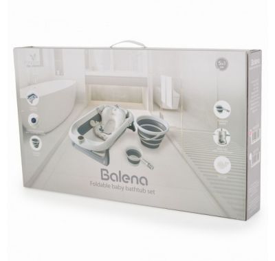 Σετ βρεφικής πτυσσόμενης μπανιέρας Cangaroo Balena Grey στο Bebe Maison