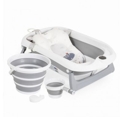 Σετ βρεφικής μπανιέρας Cangaroo Balena Grey με πτυσσόμενη μπανιέρα στο Bebe Maison