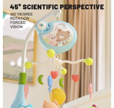 Μουσικό κρεβατιού Bebe Stars με φως Cartoon Bear Blue στο Bebe Maison