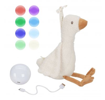 Υφασμάτινη χήνα 23εκ Little Dutch με φωτισμό, λευκούς ήχους & μουσική - επαναφορτιζόμενη στο Bebe Maison