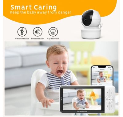 Ενδοεπικοινωνία με περιστρεφόμενη κάμερα & W-Fi Bebe Stars 5″ 9507 στο Bebe Maison