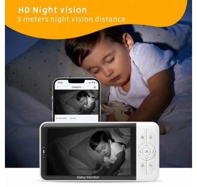 Ενδοεπικοινωνία με περιστρεφόμενη κάμερα & W-Fi Bebe Stars 5″ 9507 στο Bebe Maison