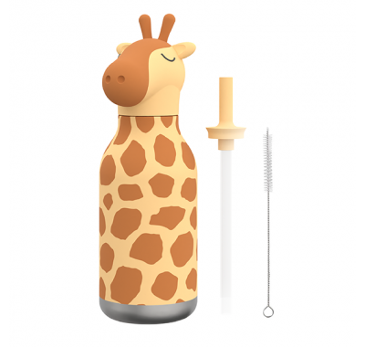 Ανοξείδωτο παιδικό παγουράκι με καλαμάκι 475ml Asobu Bestie Bottle Giraffe στο Bebe Maison