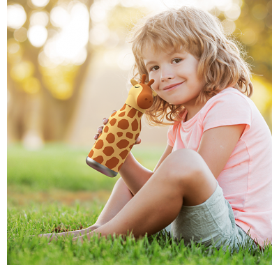 Ανοξείδωτο παιδικό παγουράκι με καλαμάκι 475ml Asobu Bestie Bottle Giraffe στο Bebe Maison