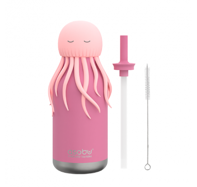Ανοξείδωτο παιδικό παγουράκι με καλαμάκι 475ml Asobu Bestie Bottle Jelly fish στο Bebe Maison