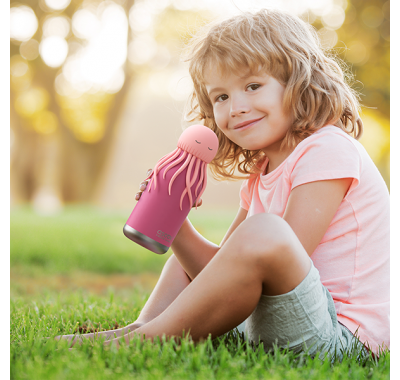 Ανοξείδωτο παιδικό παγουράκι με καλαμάκι 475ml Asobu Bestie Bottle Jelly fish στο Bebe Maison