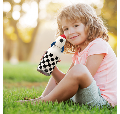 Ανοξείδωτο παιδικό παγουράκι με καλαμάκι 475ml Asobu Bestie Bottle Rocket στο Bebe Maison