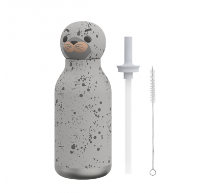Ανοξείδωτο παιδικό παγουράκι με καλαμάκι 475ml Asobu Bestie Bottle Seal στο Bebe Maison