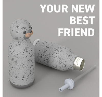 Ανοξείδωτο παιδικό παγουράκι με καλαμάκι 475ml Asobu Bestie Bottle Seal στο Bebe Maison