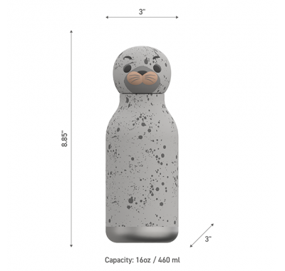 Ανοξείδωτο παιδικό παγουράκι με καλαμάκι 475ml Asobu Bestie Bottle Seal στο Bebe Maison