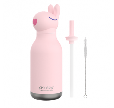 Ανοξείδωτο παιδικό παγουράκι με καλαμάκι 475ml Asobu Bestie Bottle Bunny στο Bebe Maison