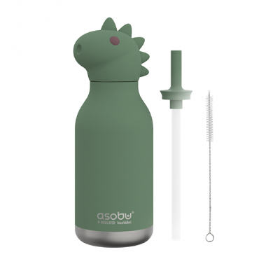 Ανοξείδωτο παιδικό παγουράκι με καλαμάκι 475ml Asobu Bestie Bottle Dinosaur στο Bebe Maison