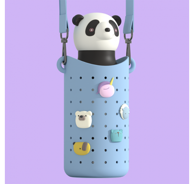 Σιλικονούχος θήκη με ιμάντα & συλλεκτικά Charms Asobu Bestie sling για παγουράκι Yellow στο Bebe Maison