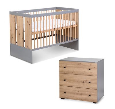 Ολοκληρωμένο βρεφικό δωμάτιο Klups Pauline graphite oak 120*60cm στο Bebe Maison