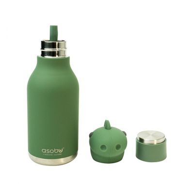 Ανοξείδωτο παιδικό παγουράκι με καλαμάκι 475ml Asobu Bestie Bottle Dinosaur στο Bebe Maison
