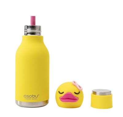 Ανοξείδωτο παιδικό παγουράκι με καλαμάκι 475ml Asobu Bestie Bottle Ducky στο Bebe Maison