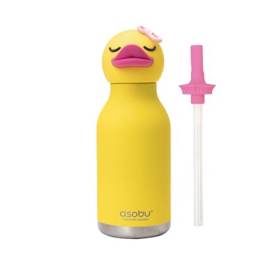 Ανοξείδωτο παιδικό παγουράκι με καλαμάκι 475ml Asobu Bestie Bottle Ducky στο Bebe Maison