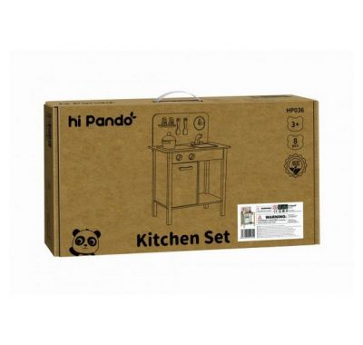 Ξύλινη κουζίνα Hi Pando με 6 αξεσουάρ στο Bebe Maison