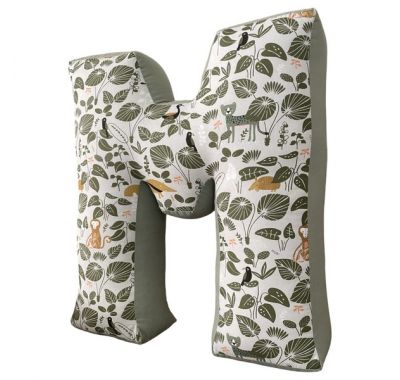 Διακοσμητικό μαξιλάρι Catriss  μονόγραμμα 45εκ Minty Jungle στο Bebe Maison