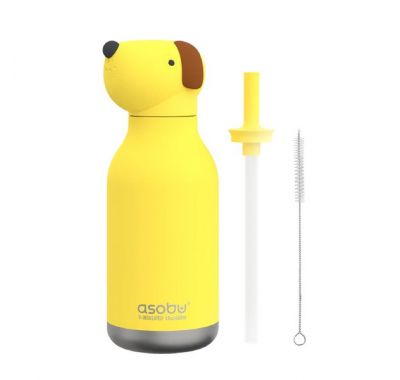 Ανοξείδωτο παιδικό παγουράκι με καλαμάκι 475ml Asobu Bestie Bottle Dog στο Bebe Maison