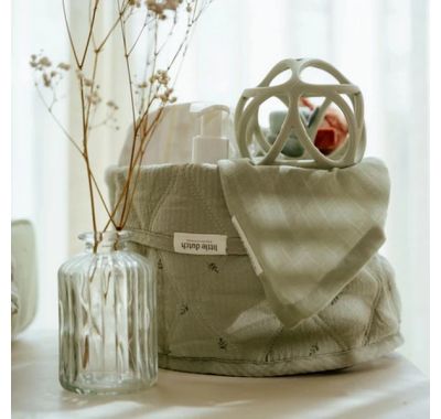 Καλάθι αλλαξιέρας  Little Dutch καπιτονέ μικρό Pure Sage στο Bebe Maison