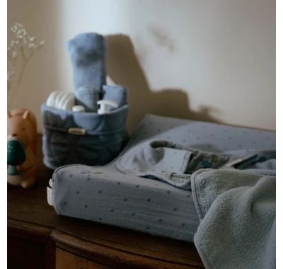 Καλάθι αλλαξιέρας  Little Dutch καπιτονέ μικρό Pure Denim Blue στο Bebe Maison